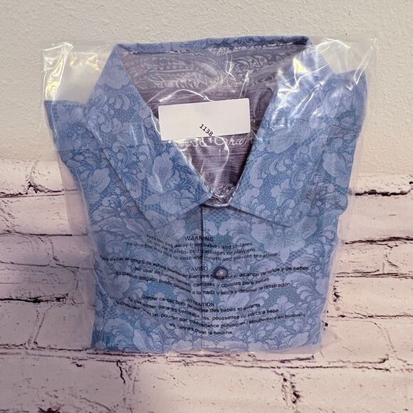 Robert Graham Classic Fit Damask Print Button Down Shirt Blue Paisley Pattern XL - Picture 10 of 10